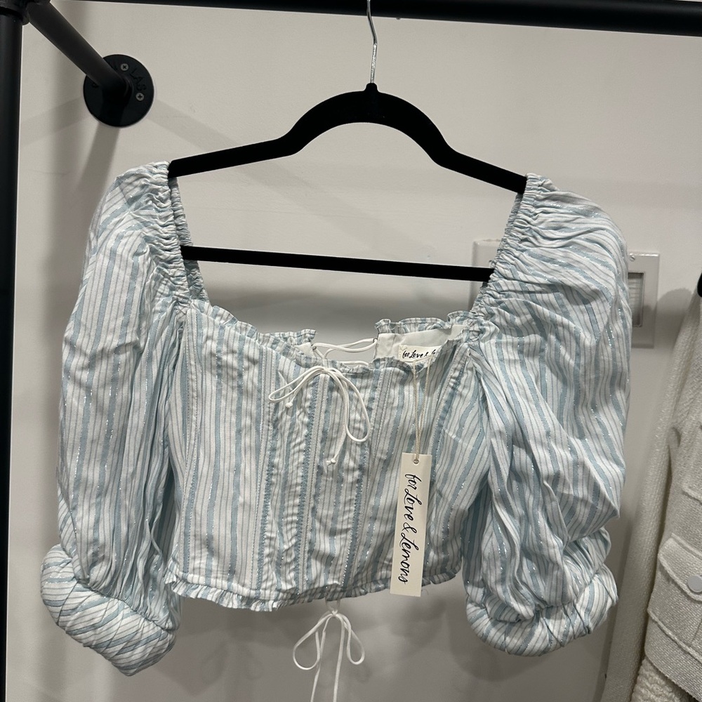BRAND NEW for love and lemons puff sleeve blouse